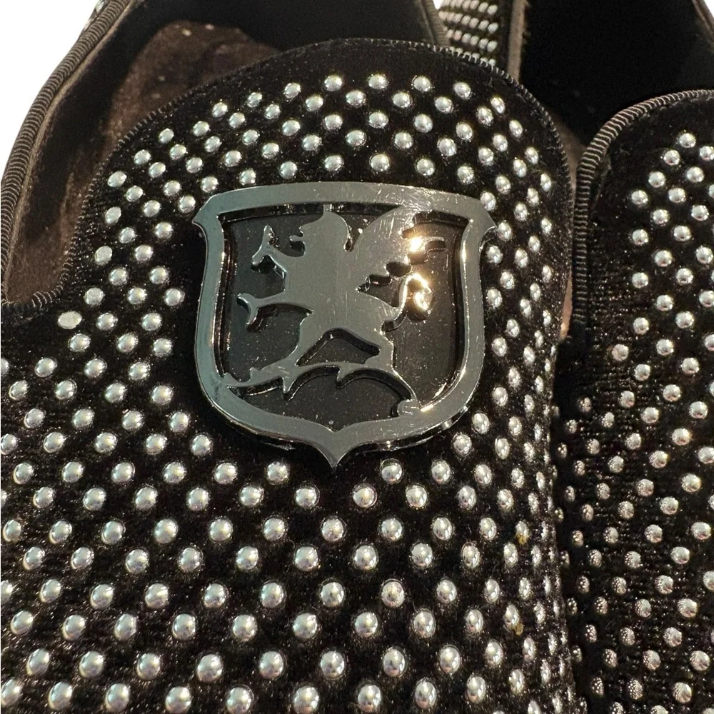 Stacy Adams Swagger Men’s Studded Slip-ons Black and Silver With Box 8.5M